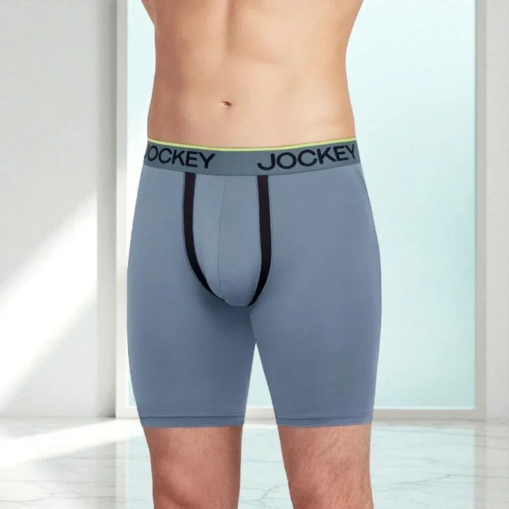 Jockey Mens Underwear Everyday Active Long-Leg Boxer Briefs 4 Pack XL